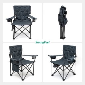 Oversized Heavy Duty Folding Camping Chair (Color: Grey)