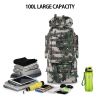 100L Large Waterproof Military Style Camping Backpack