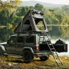 Trustmade Triangle Black Hard Shell Grey Rooftop Tent w/ Rack