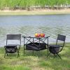 Set of 3, Folding Outdoor Table and Chairs Set for Camping