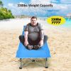 Folding Camping Cot with Side Pocket Detachable Headrest