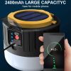 LED Solar Camping Light USB Rechargeable Tent Lantern