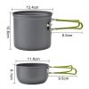 Outdoor Pot Set 1-2 People Portable Camping Cooker w/ Cutlery