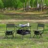 Set of 3, Folding Outdoor Camping Table and Chairs Set