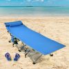 Folding Camping Cot with Side Pocket Detachable Headrest