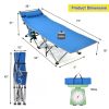 Folding Camping Cot with Side Pocket Detachable Headrest