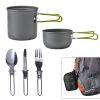 Outdoor Pot Set 1-2 People Portable Camping Cooker w/ Cutlery