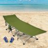 Folding Camping Cot with Side Pocket Detachable Headrest