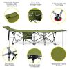 Folding Camping Cot with Side Pocket Detachable Headrest