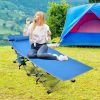 Folding Camping Cot with Side Pocket Detachable Headrest