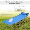 Folding Camping Cot with Side Pocket Detachable Headrest