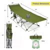 Folding Camping Cot with Side Pocket Detachable Headrest